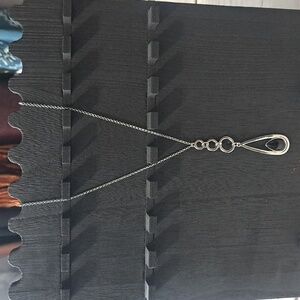 Elegant Silver Tone Pendant Necklace